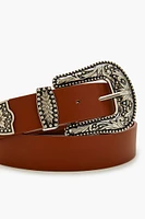 Etched Faux Leather Belt