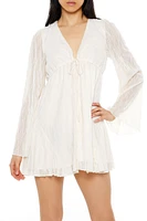 Bell-Sleeve Babydoll Mini Dress