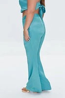 Plus Satin Wide-Leg Pants