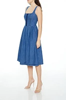 Denim Corset A-Line Midi Dress