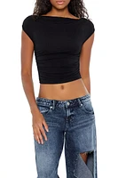 Ruched Off-the-Shoulder Crop Top