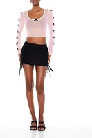 Mesh Bow Crop Top