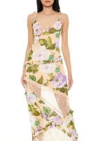 Tiered Floral Patchwork Maxi Dress