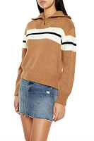 Half-Zip Striped Sweater