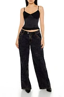 Satin Ruffle-Hem Cami