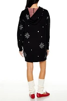 Hooded Christmas Mini Sweater Dress