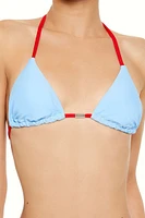 Contrast Bar Triangle Bikini Top