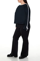 Plus Varsity-Striped Flare Pants