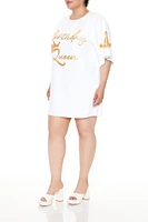 Plus Birthday Queen T-Shirt Dress