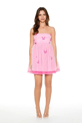 Butterfly Strapless Mini Dress