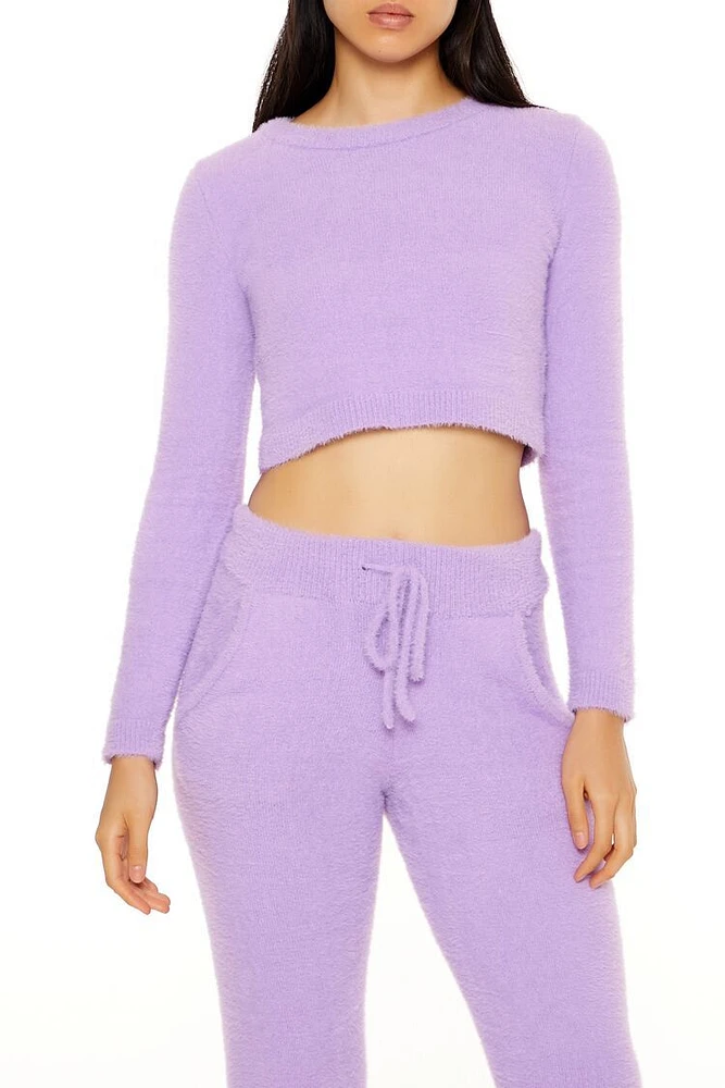 Fuzzy Knit Cropped Sweater
