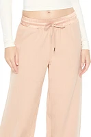 Satin Mid-Rise Wide-Leg Pants