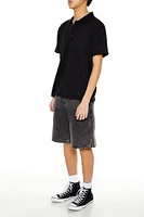 Mid-Rise Denim Baggy Shorts