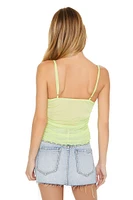 Mesh Lace-Trim Bow Cami