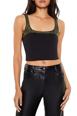 Rhinestone Cropped Tank Top