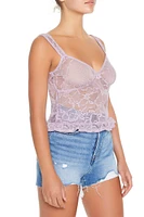 Sheer Lace Floral Tank Top