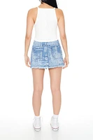 Bandana Print Denim Mini Skirt