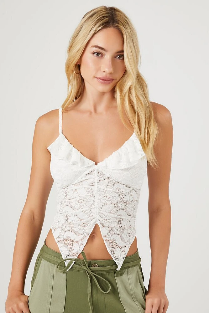 Lace Split-Hem Cropped Cami