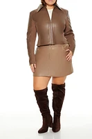Plus Faux Leather Jacket