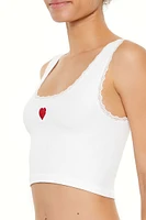 Seamless Heart Embroidered Bralette