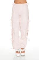Bow Cutout Parachute Joggers