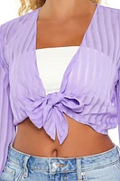 Chiffon Tie-Front Crop Top