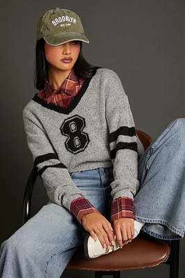 8 Varsity Cropped Sweater