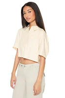 Cropped Boxy Drop-Sleeve Shirt