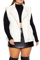 Plus Faux Fur & Leather Vest