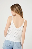 Pointelle Sweater-Knit Tank Top