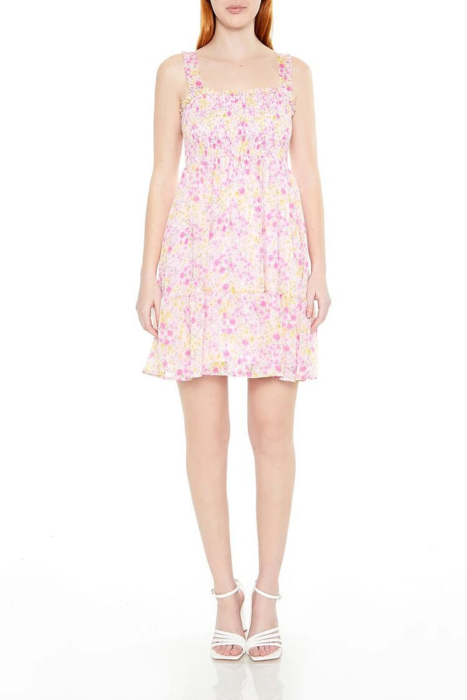 Ditsy Floral Flounce Mini Dress