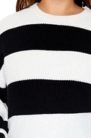 Plus Striped Drop-Sleeve Sweater