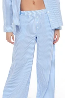 Striped Mid-Rise Wide-Leg Pants