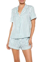 Striped Shirt & Shorts Pajama Set