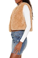 Faux Shearling Cropped Vest