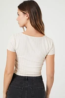 Cropped Rib-Knit Tee