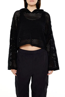 Netted Cropped Hoodie