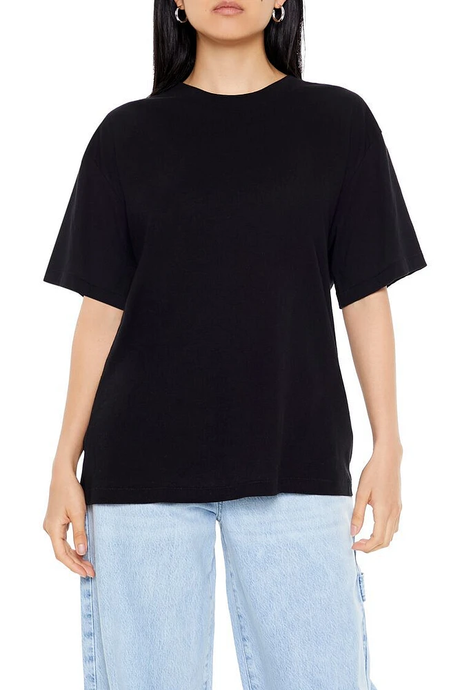 Drop-Sleeve Cotton Crew Tee