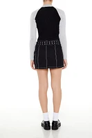 Belted Twill Cargo Mini Skirt