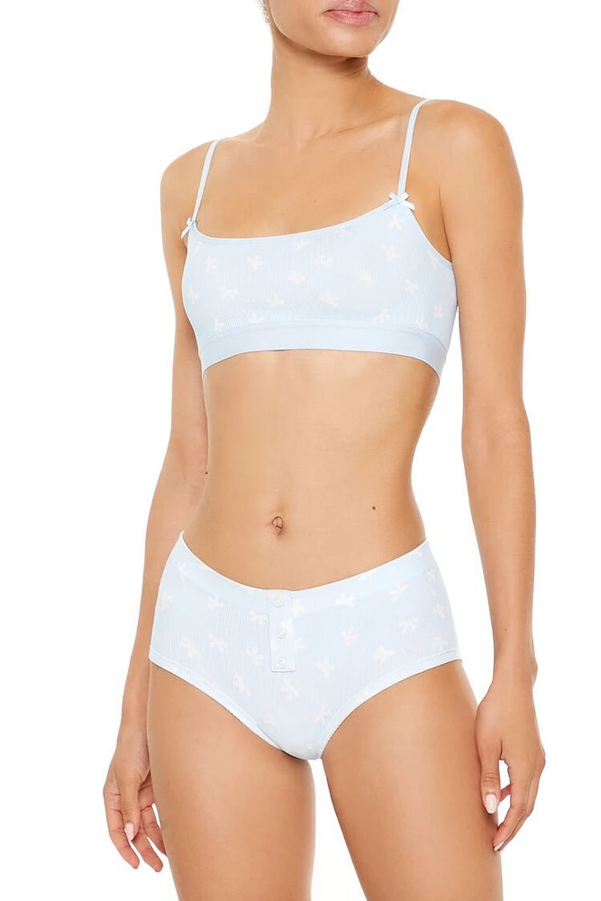 Seamless Bow Print Bralette