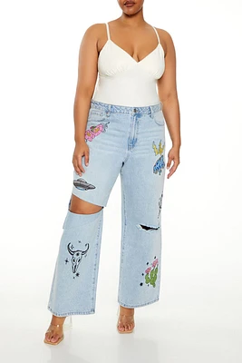 Plus Desert Patch High-Rise Jeans