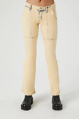 Bleach Wash Flare Jeans