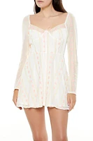 Embroidered Sweetheart Mini Dress