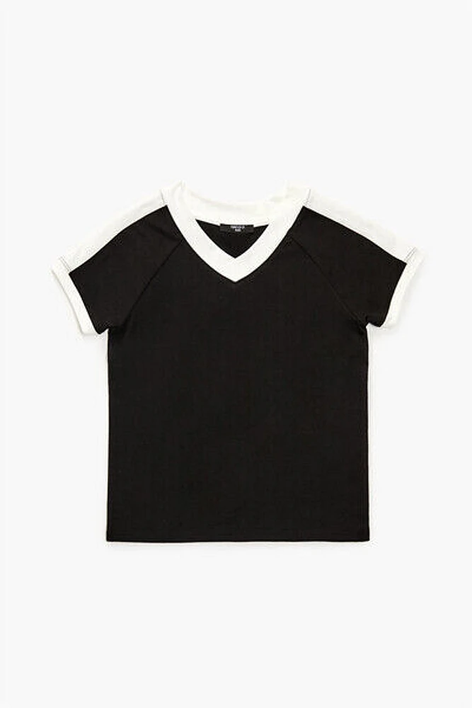 Girls V-Neck Ringer Tee (Kids)