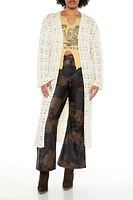 Plus Longline Crochet Kimono