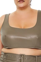 Plus Faux Leather Crop Top