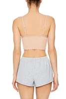 Seamless Lace-Trim Bralette