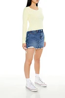 Frayed Denim Mini Skirt