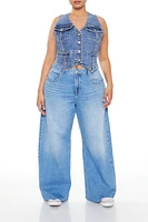 Plus Cropped Denim Vest