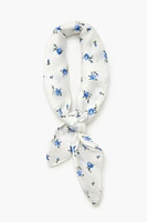 Satin Rose Print Headwrap